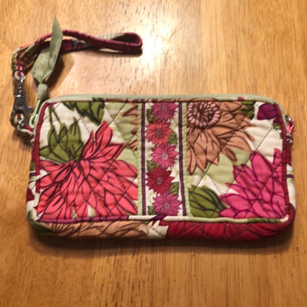 Red and Pink Flowered Wristlet